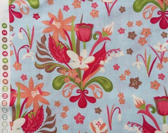 Verna Kate Spain floral pale blue moda fabrics Long Quarter Yard