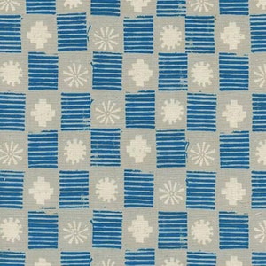 Sienna - FQ or more - Stamps lapis Alexia Abegg Cotton + Steel fabric oop htf