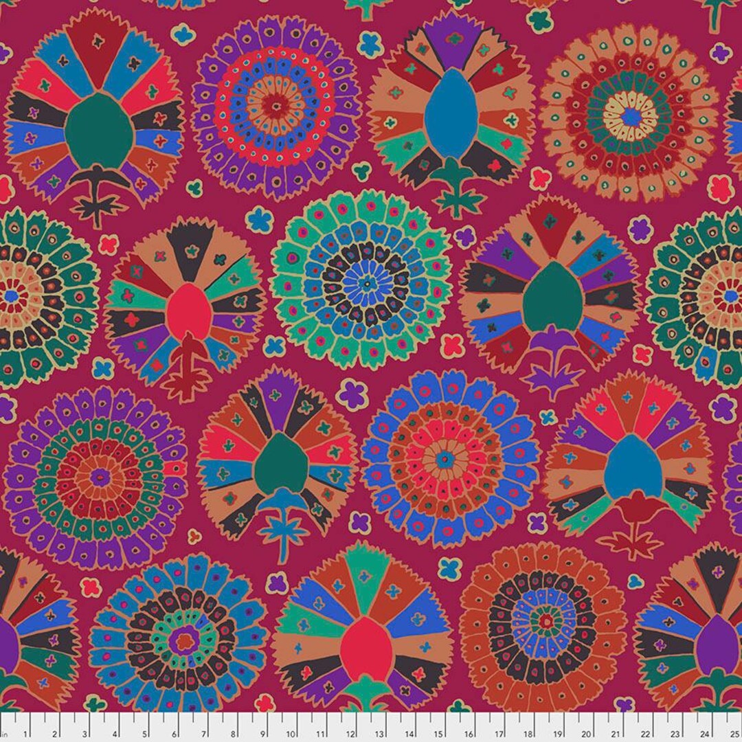 Kaffe Fassett - Fat Quarter Yard - 18" X 22" - Turkish Delight Wine ...