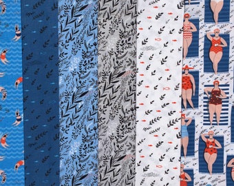SALE : Swim Team 6 FQ set Dinara Mirtalipova Windham fabrics Oop Htf