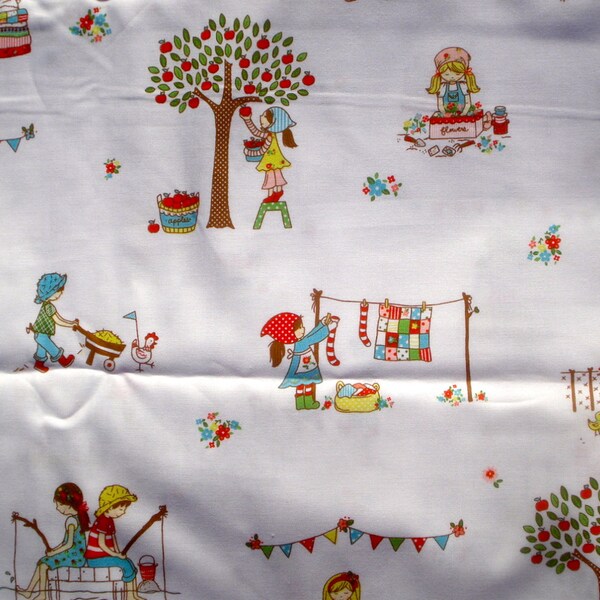 SALE : The Simple Life Tasha Noel Riley Blake fabric children on white FQ or more