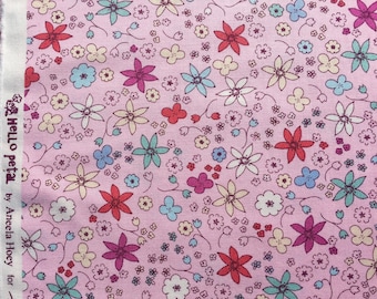 Hello Petal Aneela Hoey Dinky pink moda fabric FQ or more