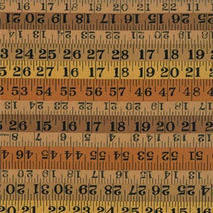 PotLuck rulers brown - FQ or more - American Jane Patterns moda fabrics OOP htf