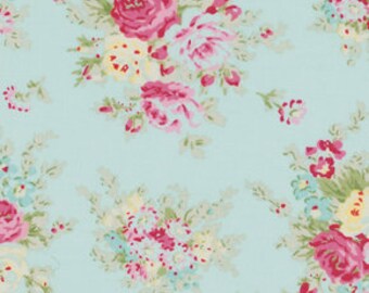 Rosey Tanya Whelan shy 7/8 yard Little Bouquet blue Free Spirit fabrics oop htf