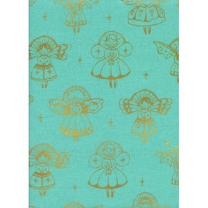 Garland - Angels aqua metallic - FQ or more - Sarah Watts Cotton + Steel RJR Fabrics