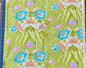 Lilies lime green Fat Quarter or more Kaffe Fassett GP 45 Rowan Fabrics early retired rare