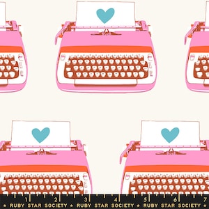 Darlings 2 - Fat Quarter or More - Typewriters white Melody Miller Ruby Star Society oop htf