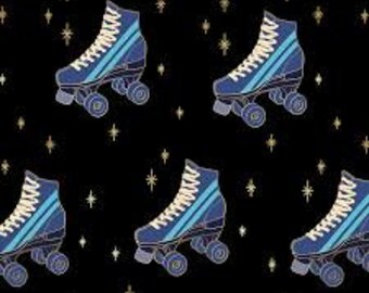 Darlings 2 Fat Quarter or two Roller Skates black Sarah Watts Ruby Star Society oop htf