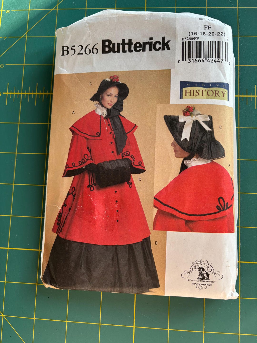 Butterick B5266 Paper Sewing Pattern Misses' Historical Costume Cloak ...