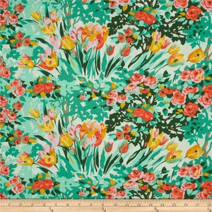 Violette Amy Butler fabric FQ or more Meadow Blooms minty oop htf