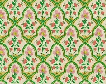 Heather Ross - Malibu - FQ or more - Wood Block mustard - Windham fabrics oop htf