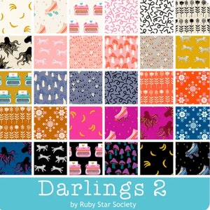 Darlings 2 5 charm pack Ruby Star Society moda fabrics OOP HTF image 2