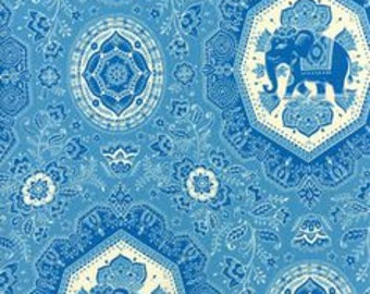 Trade Winds Jaipur macaw blue Lily Ashbury moda fabric FQ or more