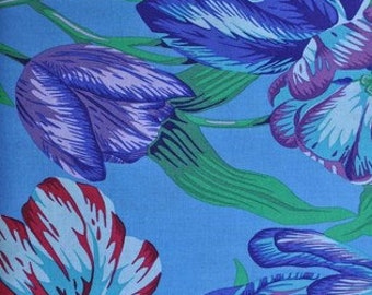 Tulip Extravaganza blue FQ or two Phillip Jacobs  PJ 089 Westminster Rowan Fabrics