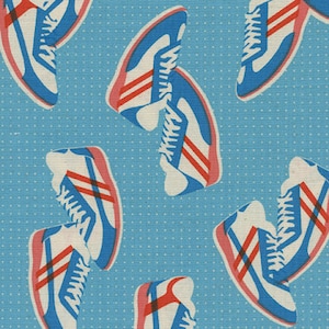 Kicks - FQ or more - Sneakers light blue Melody Miller Cotton + Steel RJR Fabrics oop htf