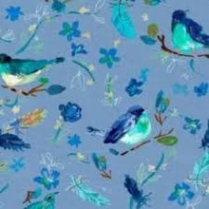 Blue Crush - Birds - FQ or more - Dear Stella fabric oop htf