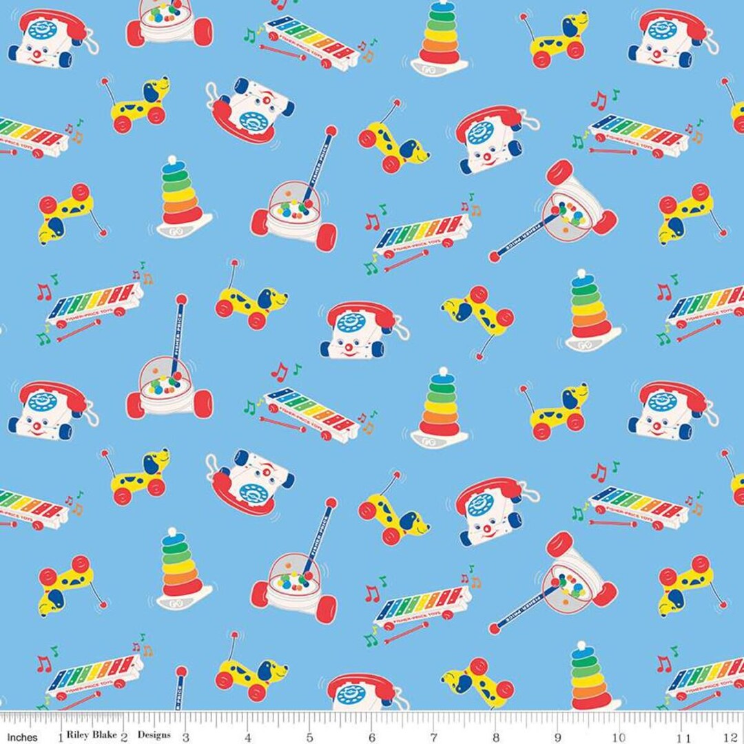 Fisher Price Toys Sky - FQ or More - Riley Blake Fabrics Oop Htf - Etsy