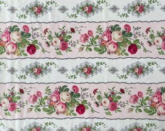 Amelie Collection FQ or more Wallpaper Rose Stripe pink Anna Griffin Windham fabrics oop htf