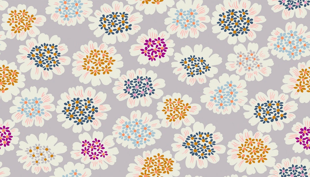 Steno Pool - FQ or More - Kim Kight Verbena Smoke Cotton + Steel RJR ...
