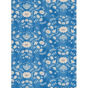 Flower Shop - FQ or more - Folk Dress - sea/unbleached Alexia Abegg Cotton + Steel fabric oop