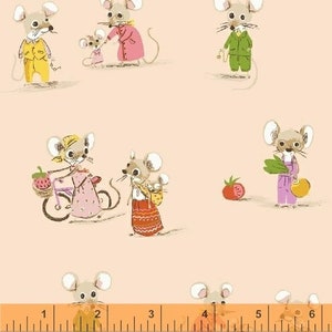 Heather Ross FQ or more Trixie Country Mouse blush Windham fabrics