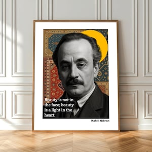 Kahlil Gibran - Stampa su tela o carta - Collage - Arabo - Poesia - Arte - Filosofia - Arredamento Boho - Libano