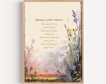 Gepersonaliseerde kindermuurkunst: babyposter, kindergedicht, aangepaste meisjesprint, kinderkamercadeau