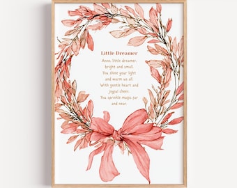 Gepersonaliseerde kindermuurkunst: babyposter, kindergedicht, aangepaste meisjesprint, kinderkamercadeau