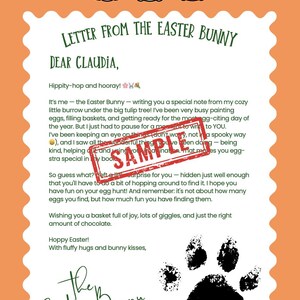 Carta personalizable del Conejo de Pascua (Descarga digital)