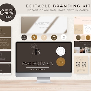Small Business Branding Bundle Canva Template - Business Card, Scan to Pay Price List, Loyalty Card, Instagram Highlights, Minimalist Logo