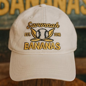 Broderad hatt med Savannah Bananas, hatt med Savannah Bananas, present till basebollag, rolig hatt, lagklädsel bild 3