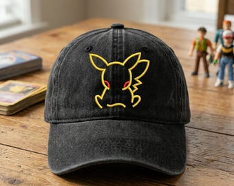 Anpassad broderad animehatt, Pokémon-karaktärsbasebollkeps, justerbar passform i bomull
