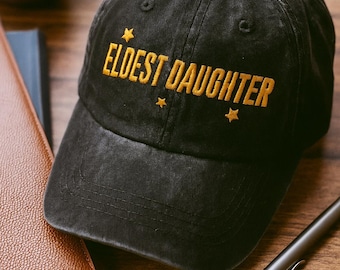 Äldsta dotter broderad hatt, broderad basebollkeps, äldsta syster present