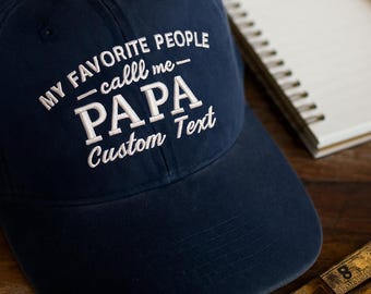 Personlig broderad pappahatt - Anpassad pappapresent