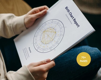 Lecture PDF du thème natal, rapport de thème natal personnalisé de plus de 70 pages