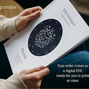 Lettura personalizzata del tema natale, tema natale approfondito, approfondimenti zodiacali e report astrologico per la scoperta di sé, idea regalo scaricabile in PDF