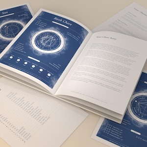 Personalisierte Geburtskarte Blueprint PDF, druckbare Astrologie-Anleitung, benutzerdefinierte Geburtstafel