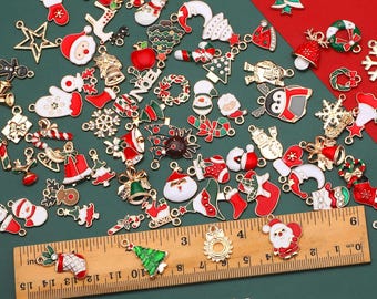 Enamel Christmas Charms Assorted Lot Bulk Charms Wholesale Charms 110pcs