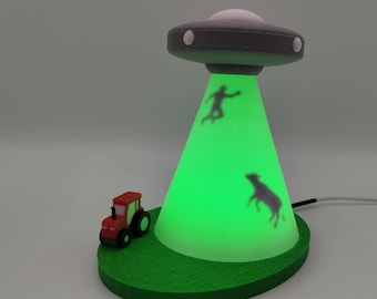 UFO Abduction Lamp – Multi-Color RGB LED Night Light, Sci-Fi Desk Decor