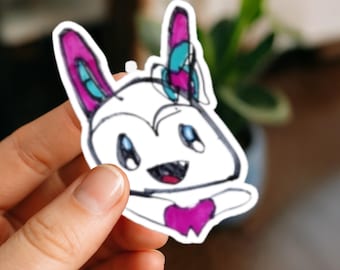 Abby's Art Bunny Sticker, Pastel Kawaii Character