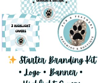 Pet Business Branding Kit | Logo, Social Media Kit for Dog Groomers & Small Businesses
