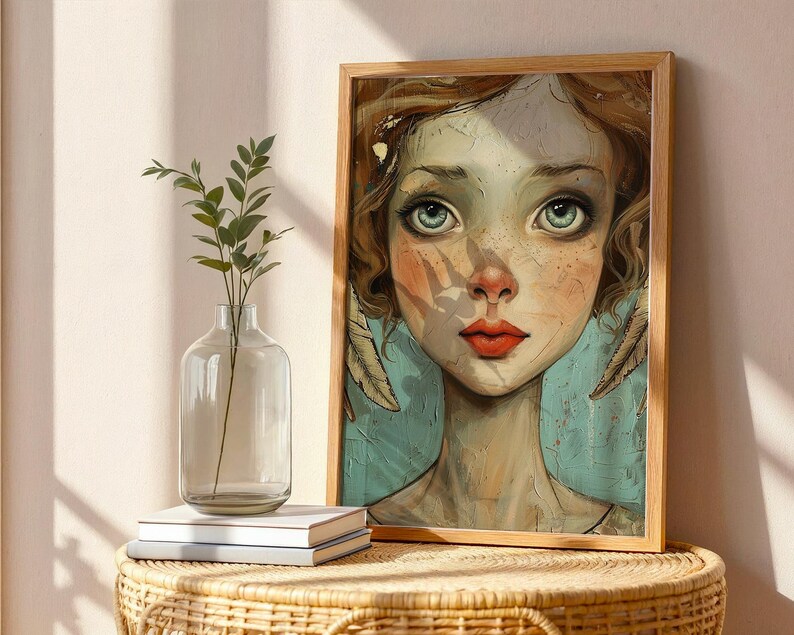 Big Eyes Surreal Eyes Poster, Pop Surrealism Portrait, Emotional Artwork, Modern Printable Wall Art