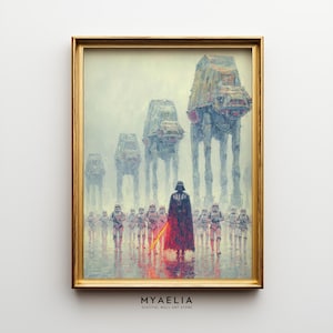 Plakat ścienny Dartha Vadera, epicki plakat z Gwiezdnych Wojen, cyfrowy obraz science fiction z szturmowcem, grafika z Ciemnej Strony