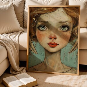 Big Eyes Surreal Eyes Poster, Pop Surrealism Portrait, Emotional Artwork, Modern Printable Wall Art