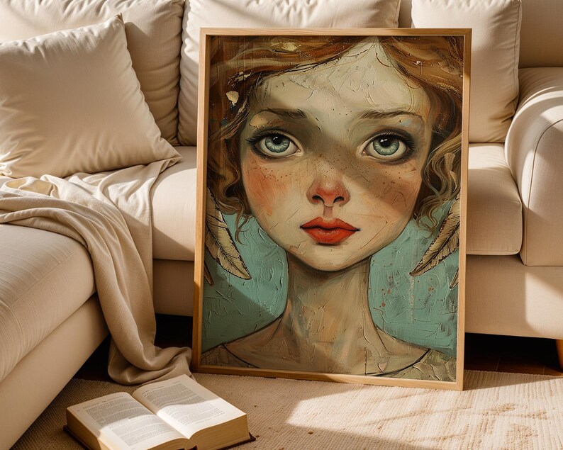 Big Eyes Surreal Eyes Poster, Pop Surrealism Portrait, Emotional Artwork, Modern Printable Wall Art