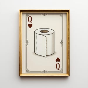 Queen of Thrones Print | Funny Toilet Paper Art | Vintage Bathroom Wall Decor