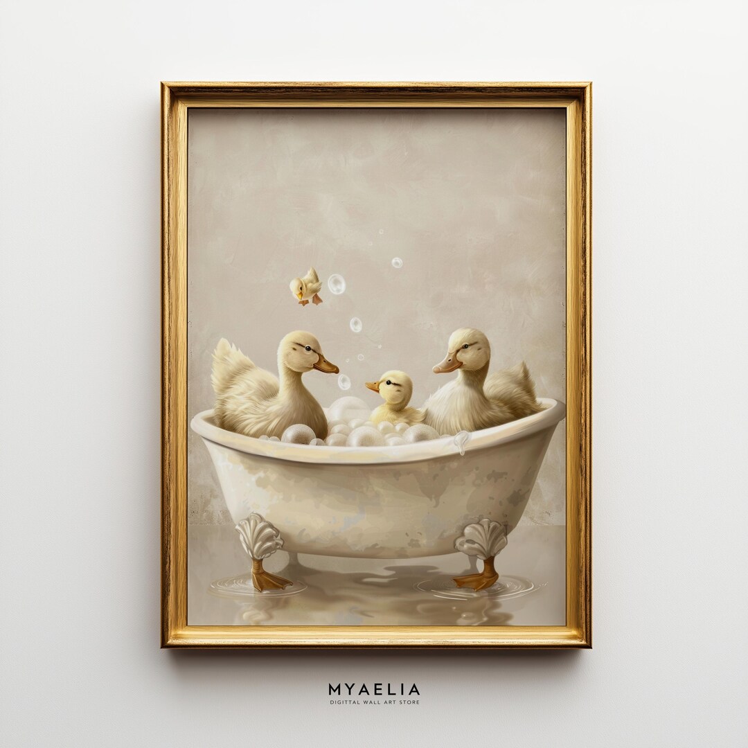 Duck Bubble Bath Poster – Funny Bathroom Decor – Instant Download ...