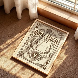 Royal Flush Society Print | Funny Vintage Toilet Paper Art | Playful Home Wall Decor