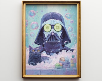 Funny Darth Vader Bathroom Art Print – Star Wars Pop Art (Digital Download)