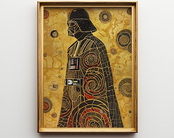 Colorful Darth Vader Art Print – Star Wars Wall Decor, Vibrant Sci-Fi Poster, Digital Download